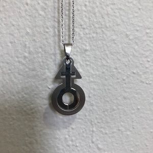 Trans symbol charm and neckless.